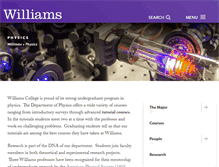 Tablet Screenshot of physics.williams.edu