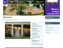 Tablet Screenshot of faculty-club.williams.edu