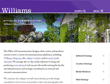 Tablet Screenshot of communications.williams.edu